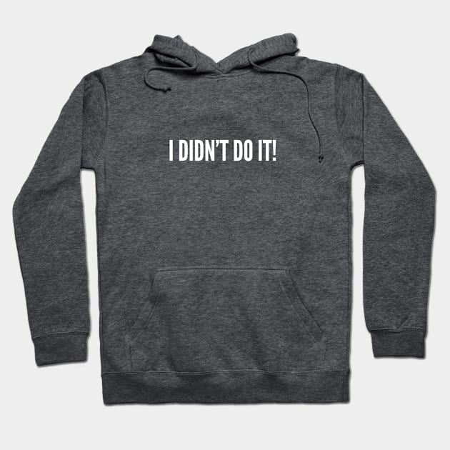 Cute Catchphrase - I Didn't Do It - Funny Joke Statement Humor Slogan Quotes saying Hoodie by sillyslogans